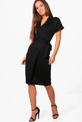 Petite Obie Tie Wrap Midi Dress