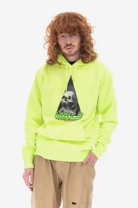 PLEASURES cotton sweatshirt men's green color Pleasures Soundscape Hoodie P22U006-YELLOW