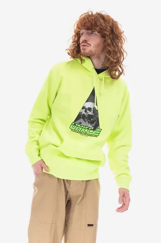 PLEASURES cotton sweatshirt men's green color Pleasures Soundscape Hoodie P22U006-YELLOW