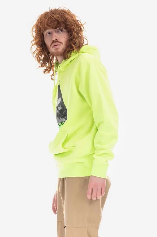 PLEASURES cotton sweatshirt men's green color Pleasures Soundscape Hoodie P22U006-YELLOW