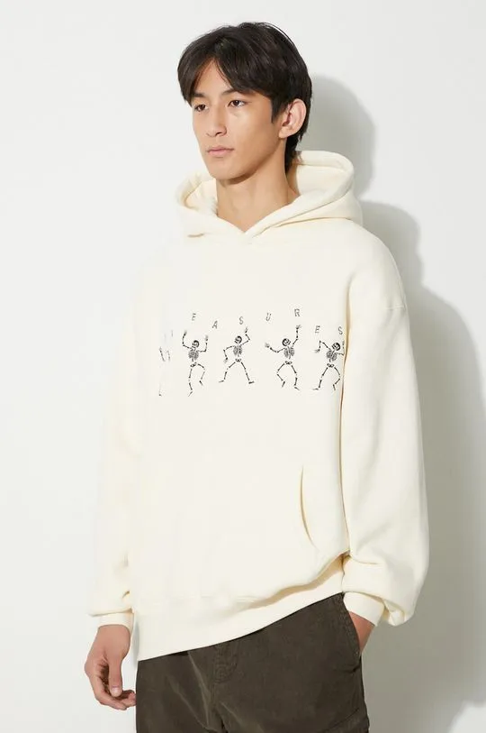 PLEASURES sweatshirt Bone Hoodie men's beige color P23F020 STONE