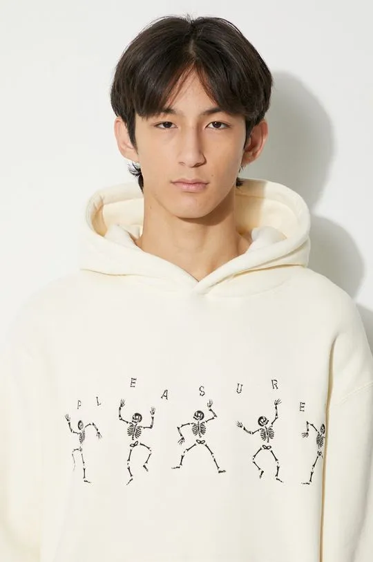 PLEASURES sweatshirt Bone Hoodie men's beige color P23F020 STONE