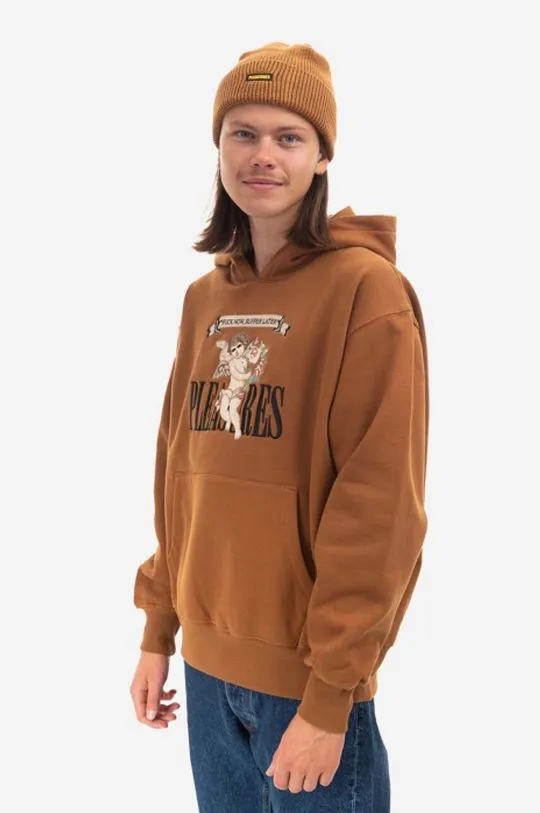 PLEASURES sweatshirt brown color Pleasures Suffering Hoodie P22F043-RUST