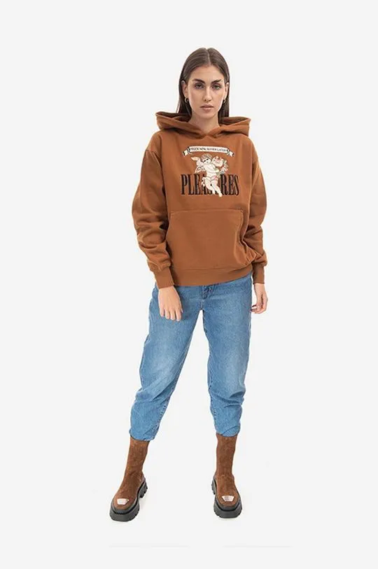 PLEASURES sweatshirt brown color Pleasures Suffering Hoodie P22F043-RUST