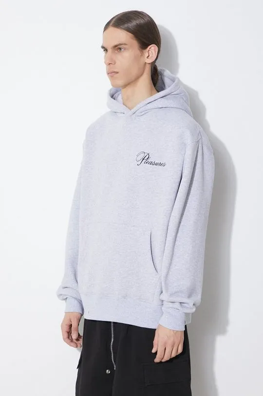 PLEASURES sweatshirt Cafe Hoodie men's gray color hooded P24SP026.GREY