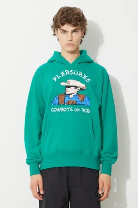 PLEASURES sweatshirt Rhythm Hoodie men's green color