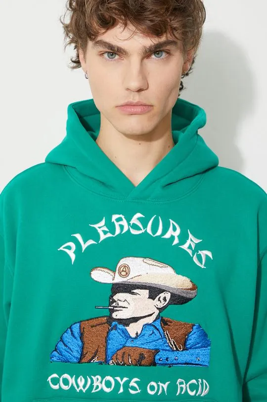 PLEASURES sweatshirt Rhythm Hoodie men's green color