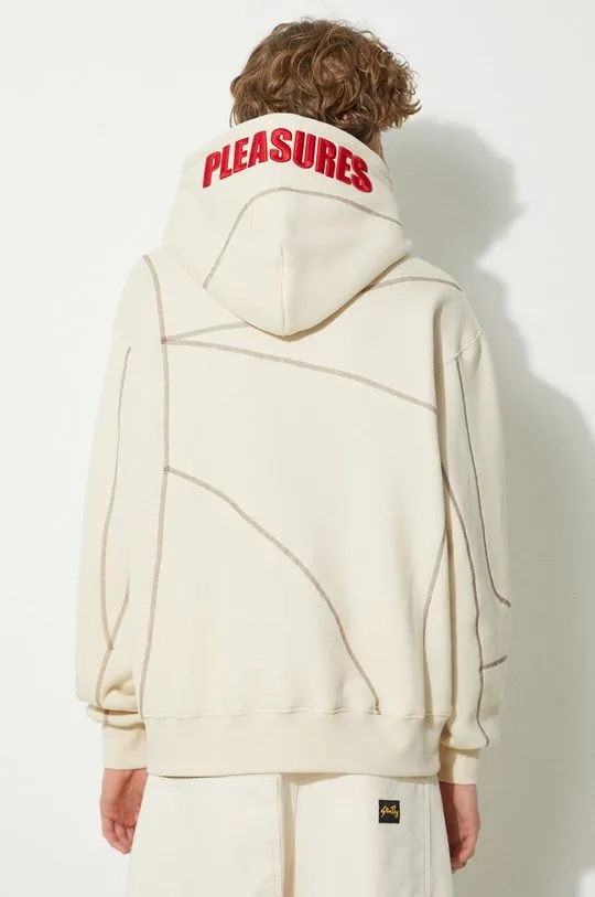 PLEASURES sweatshirt Vein Hoodie men's beige color P23W032.TAN