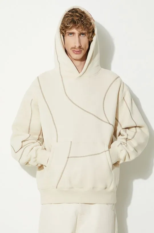 PLEASURES sweatshirt Vein Hoodie men's beige color P23W032.TAN