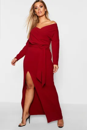 Plus Off The Shoulder Wrap Dress