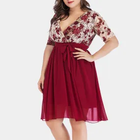 Plus Size Lace Wrap Dress | Chic Lover - Plus Size Clothing