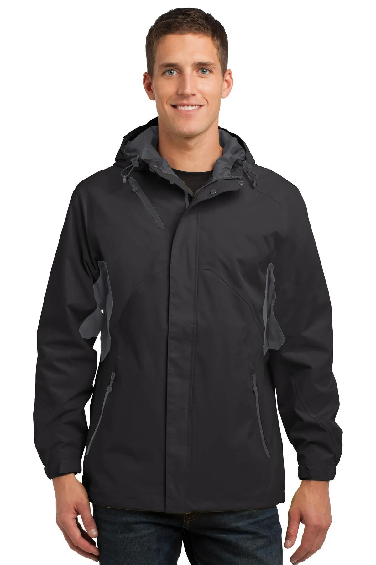 Port Authority Cascade Waterproof Jacket J322 Black/ Magnet Grey