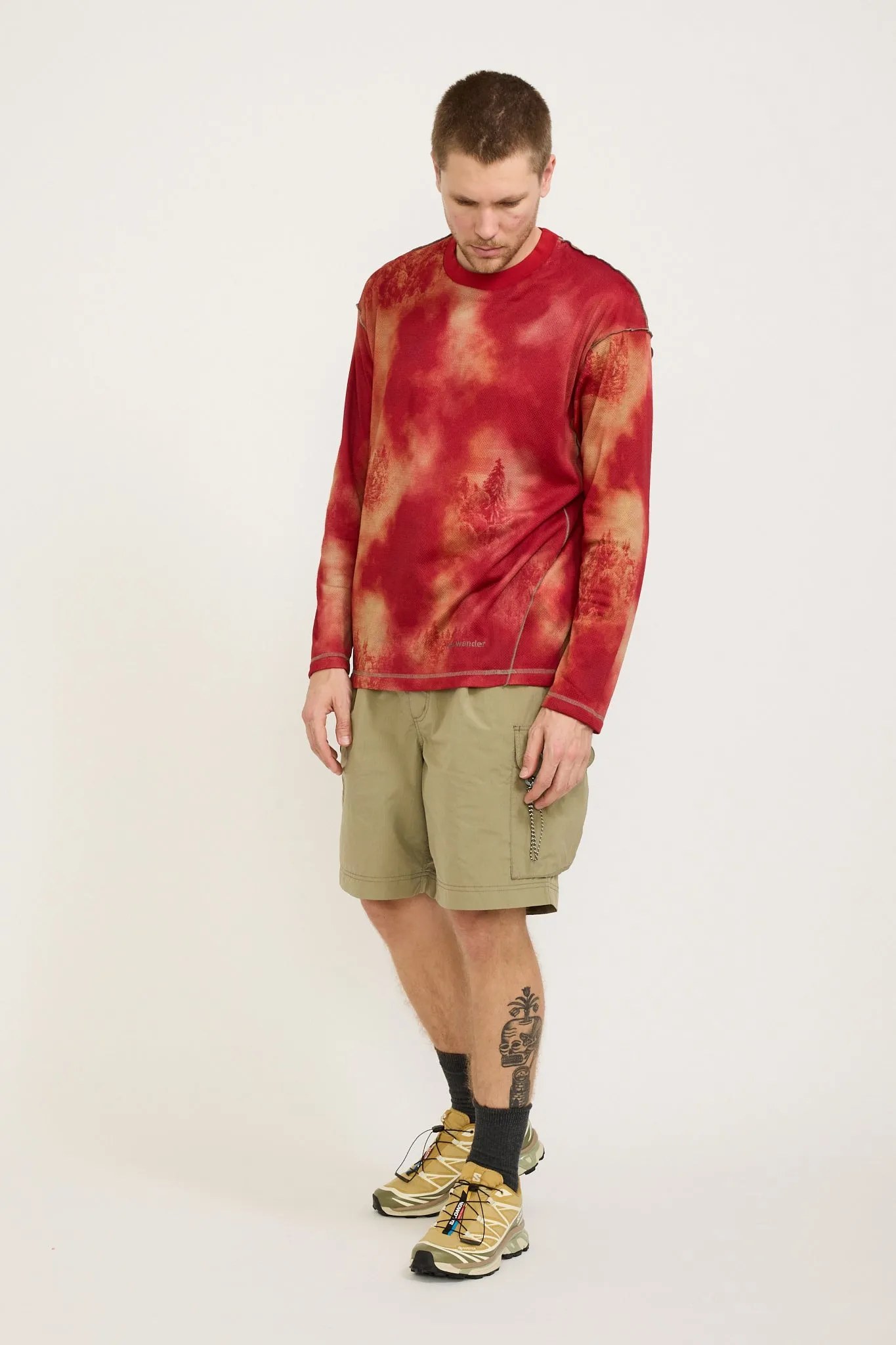 Printed Octa Pullover Red