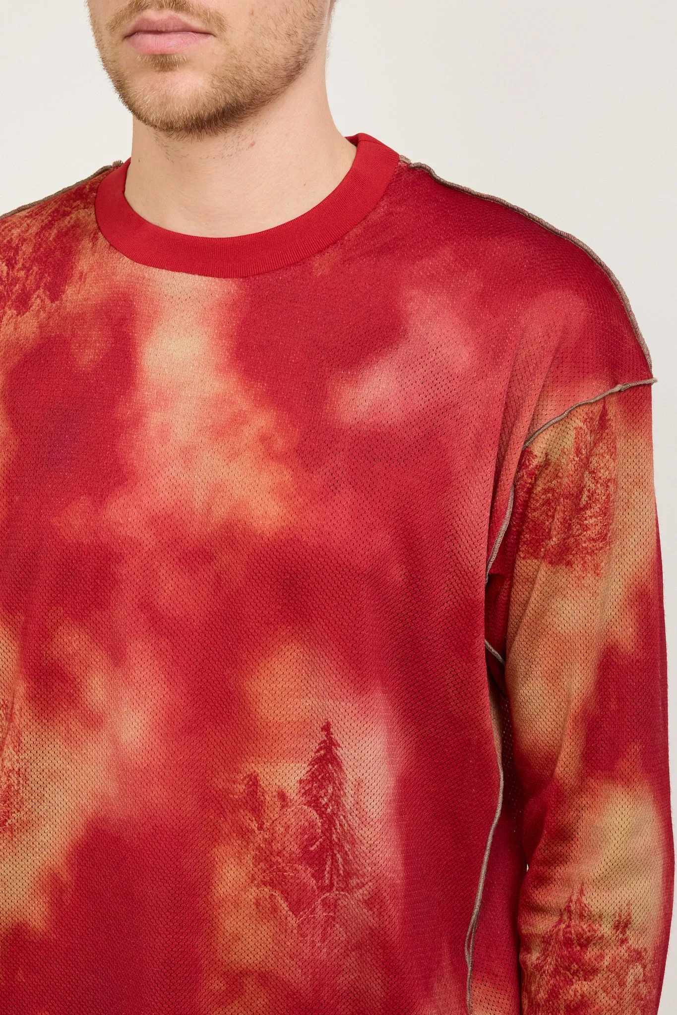 Printed Octa Pullover Red