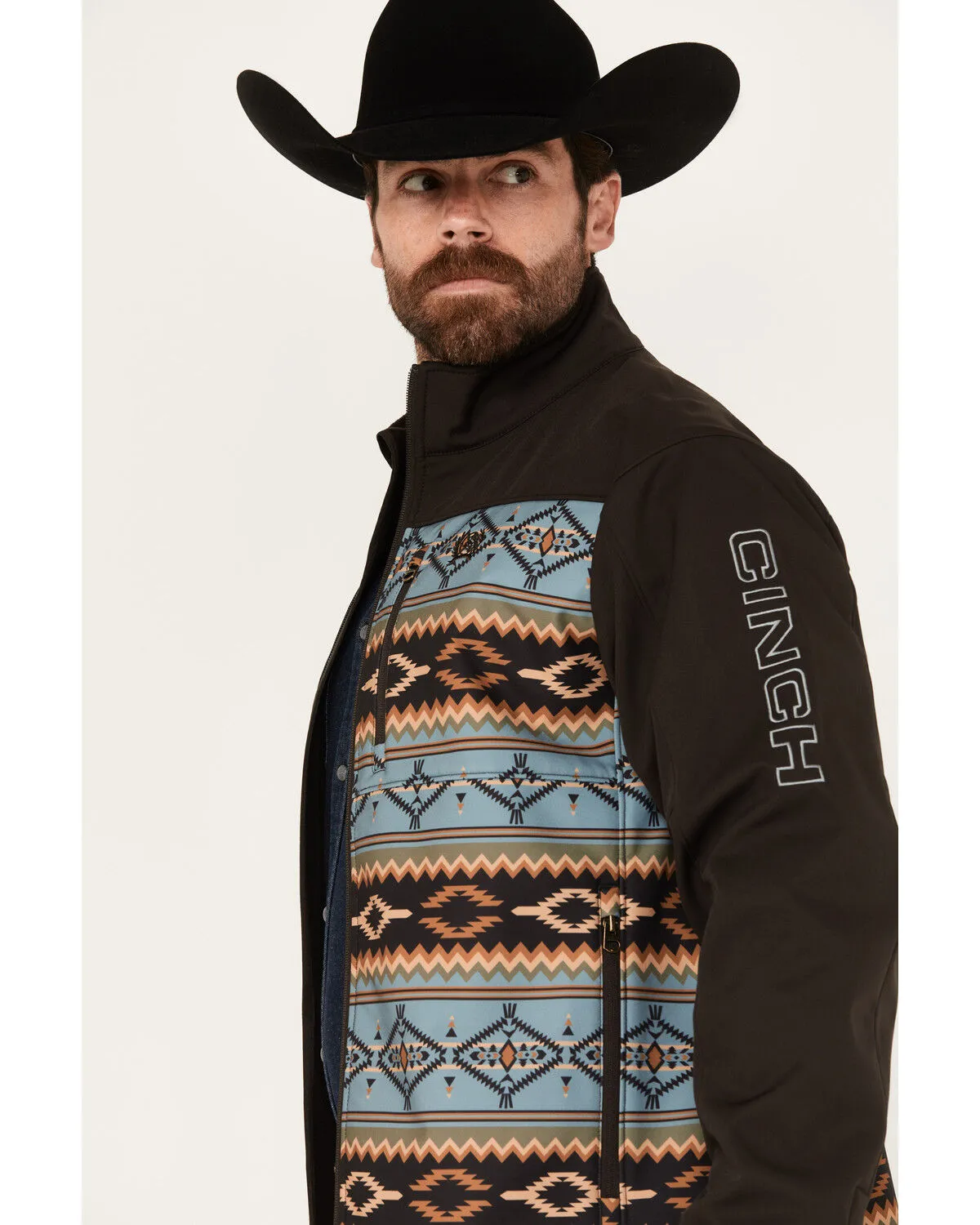 Product Name:  Cinch Men's Blocked Southwestern Softshell Jacket