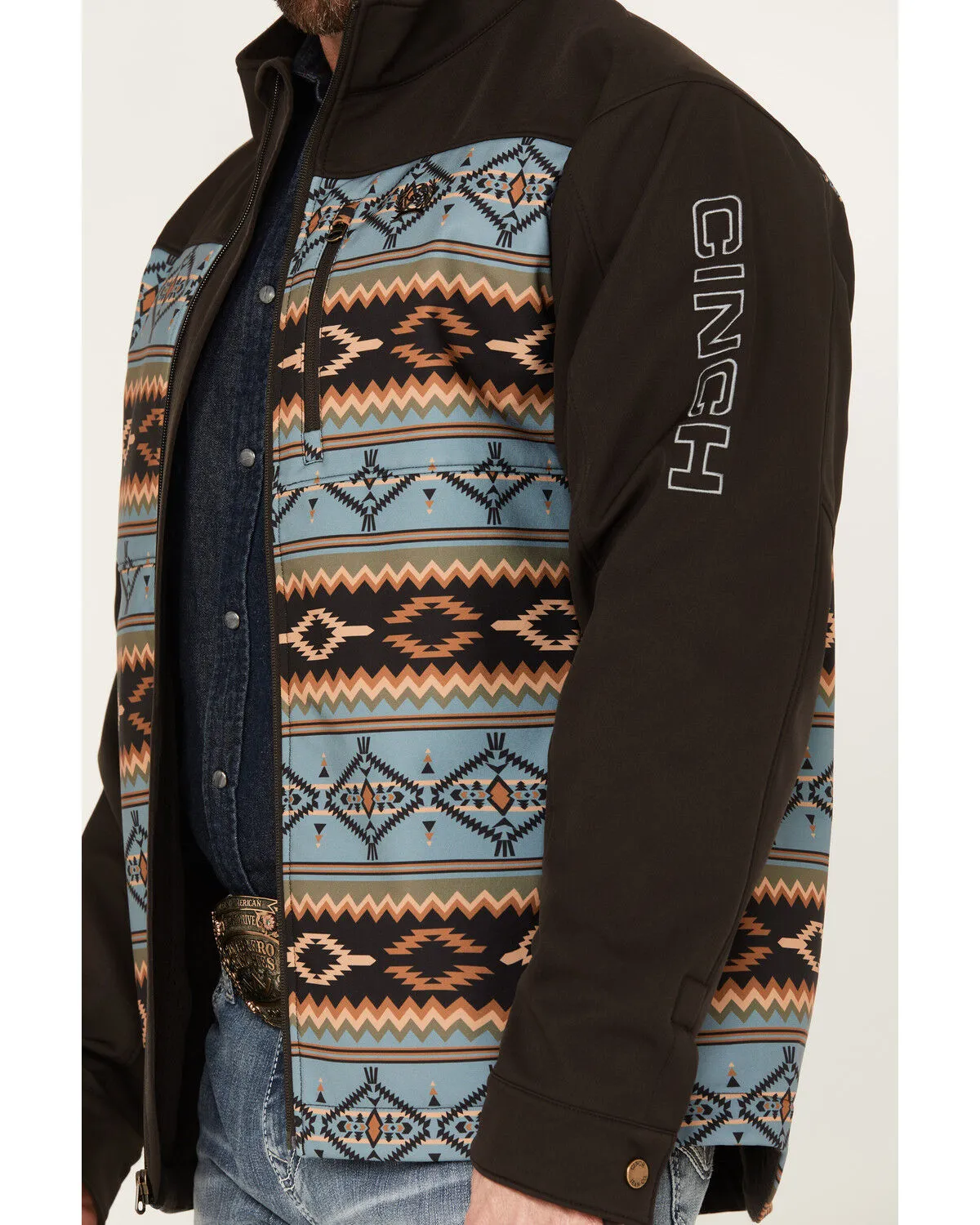 Product Name:  Cinch Men's Blocked Southwestern Softshell Jacket