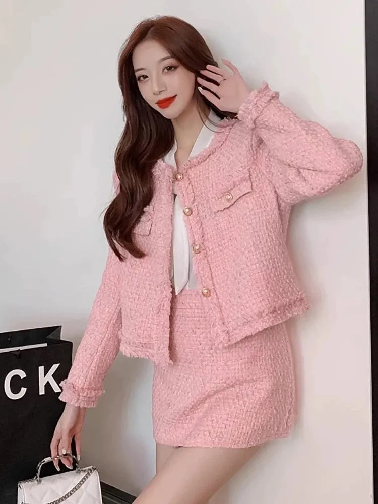 Purple small fragrant jacket 2024 new style elegant lady suit skirt autumn and winter short French style high-end two-piece set