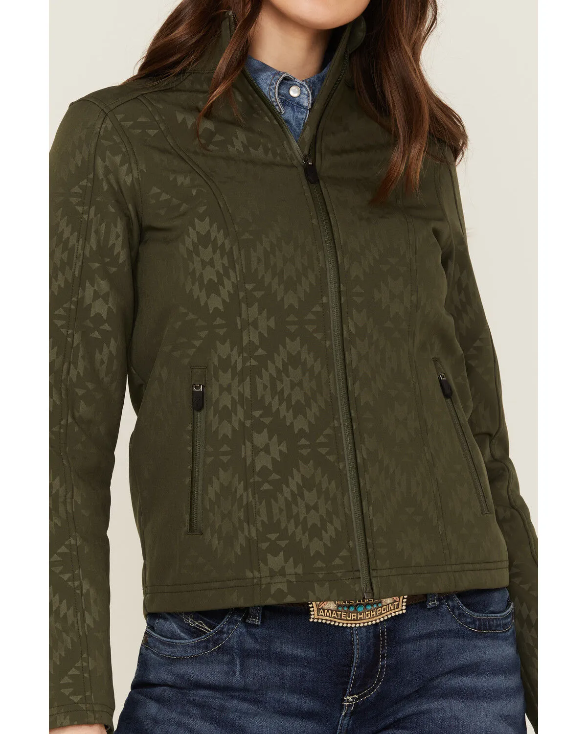 RANK 45® Women's Southwestern Print Softshell Riding Jacket