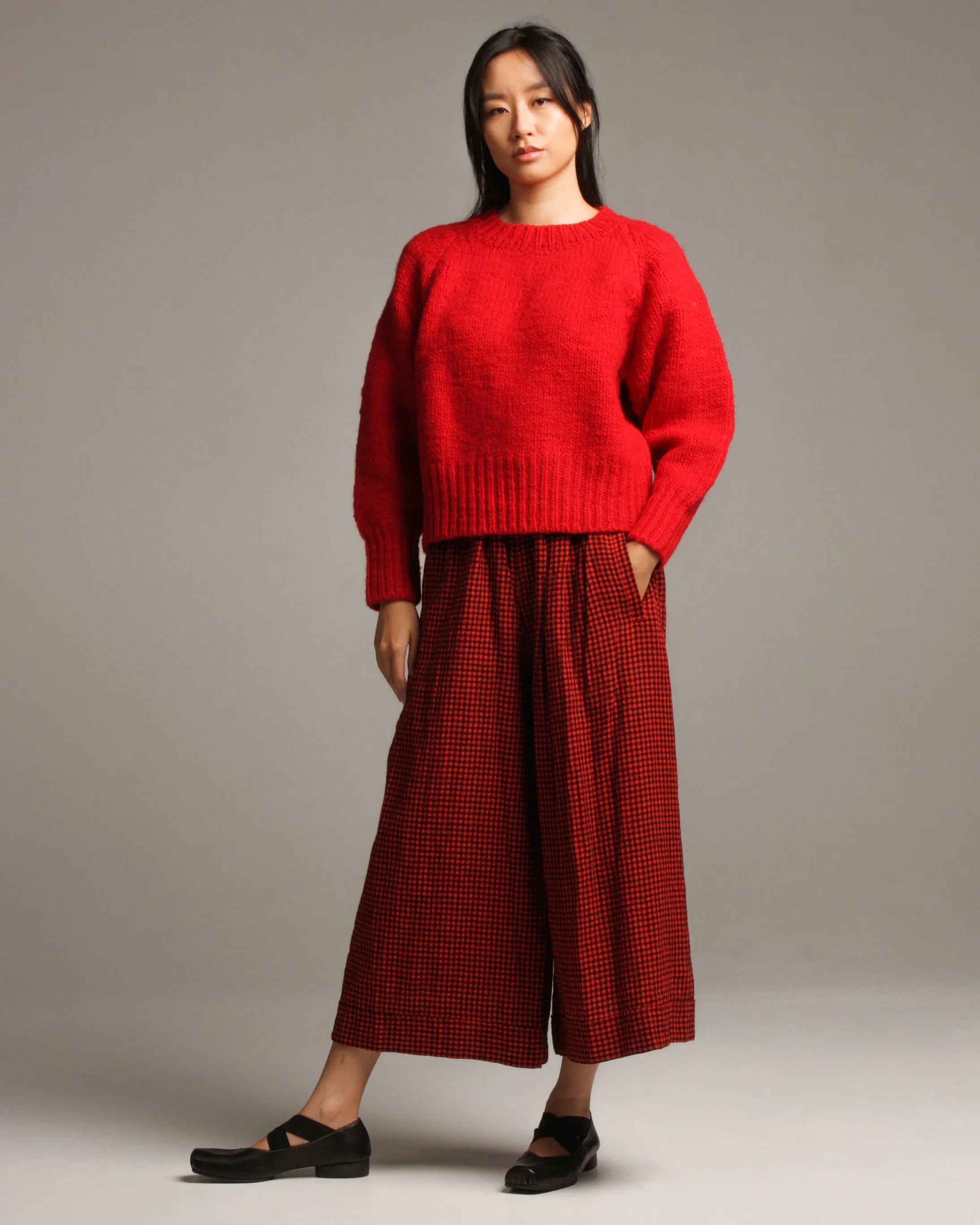 Red British Wool Eagle Pullover