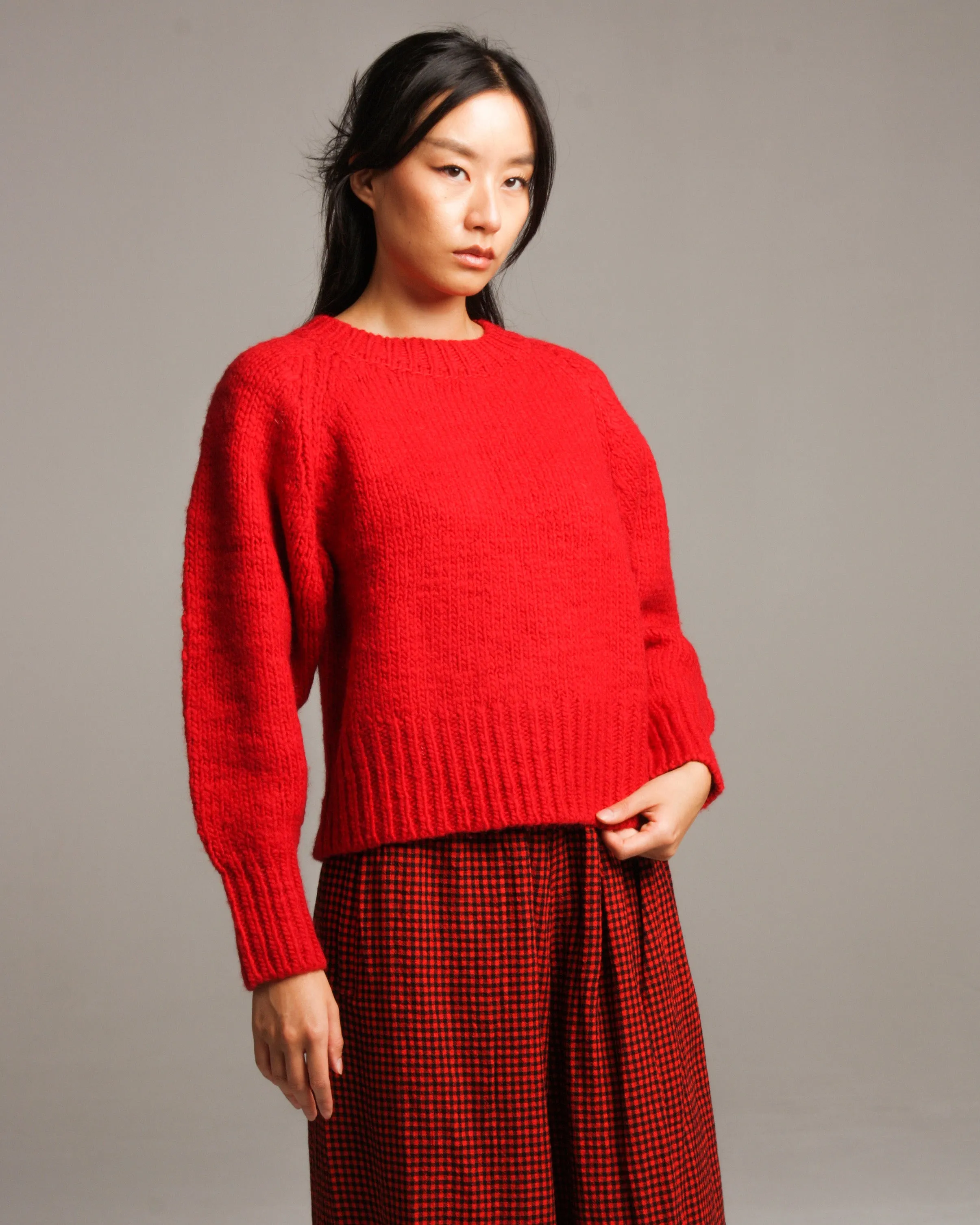 Red British Wool Eagle Pullover