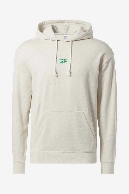 Reebok Classic cotton sweatshirt Small Vector Hoodie beige color