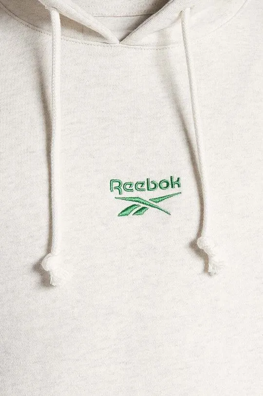 Reebok Classic cotton sweatshirt Small Vector Hoodie beige color