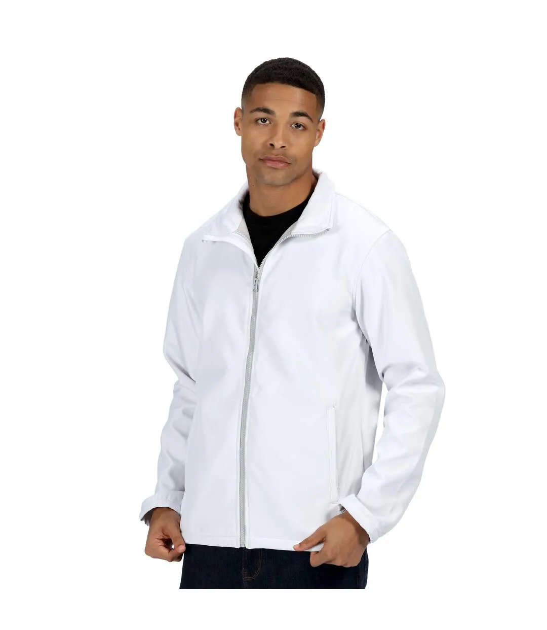 Regatta Standout Mens Ablaze Printable Softshell Jacket (White/Light Steel) - UTRW6353