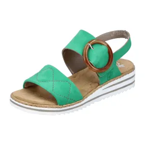 Rieker FSK Green Women's Sandals with Adjustable Straps and Cushioned Sole