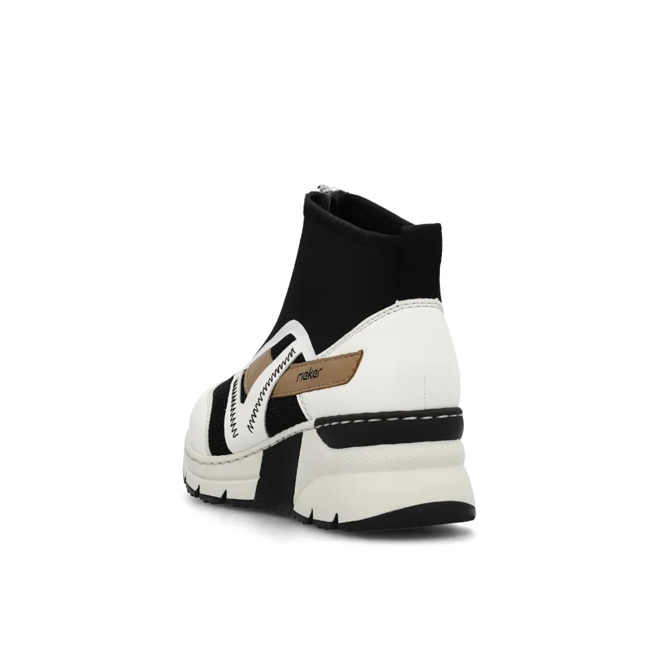 Rieker N6360-00 Ice White & Black Ankle Boot