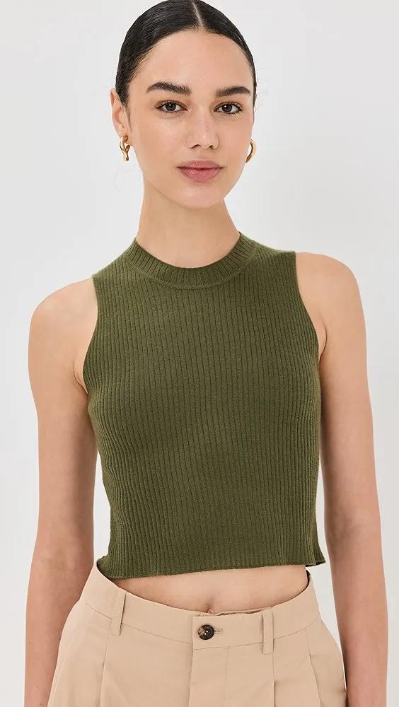 Sablyn   Angie Sleeveless Cashmere Rib Tank 