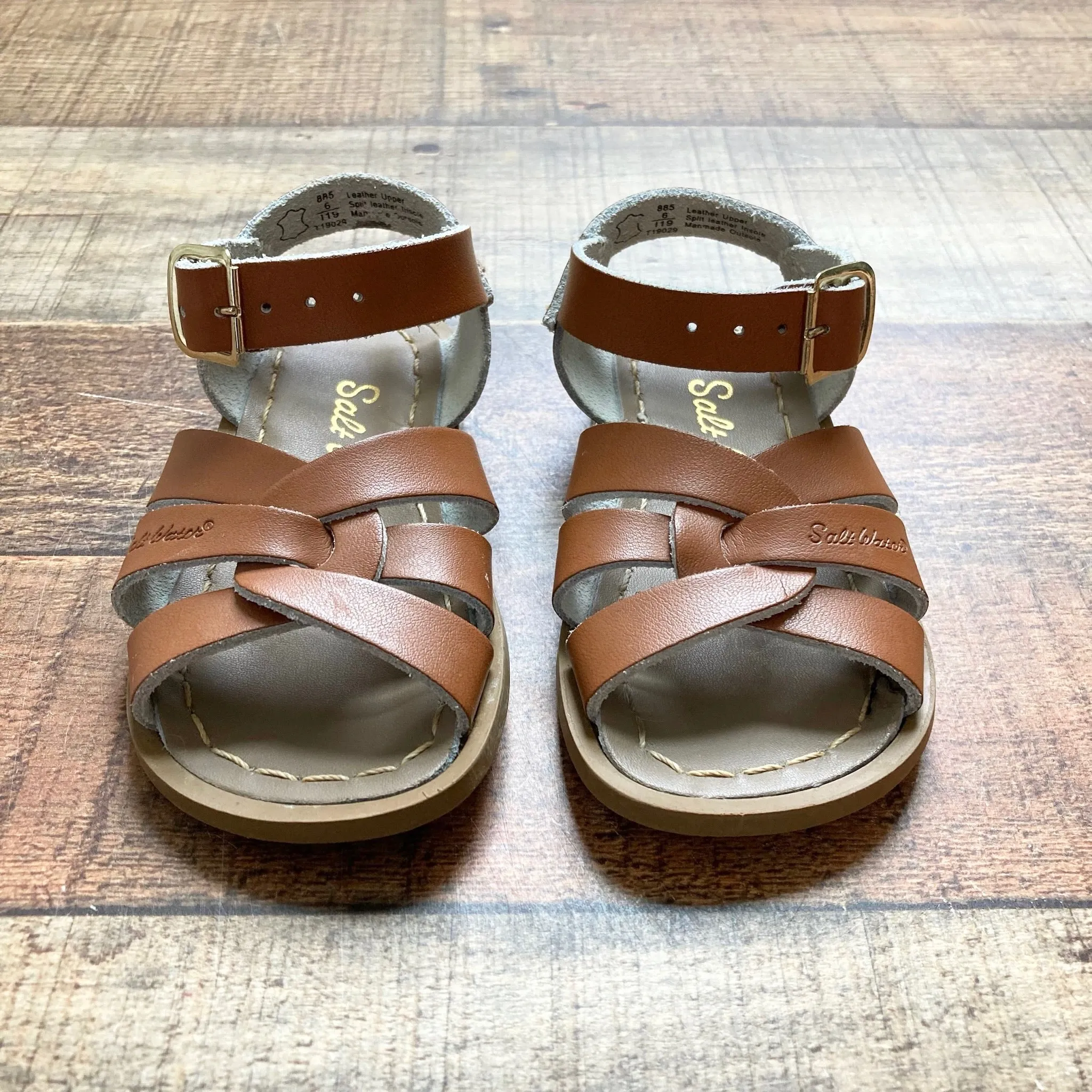 Salt Water Brown Leather Orignal Sandals- Size 6 (Brand New Condition)