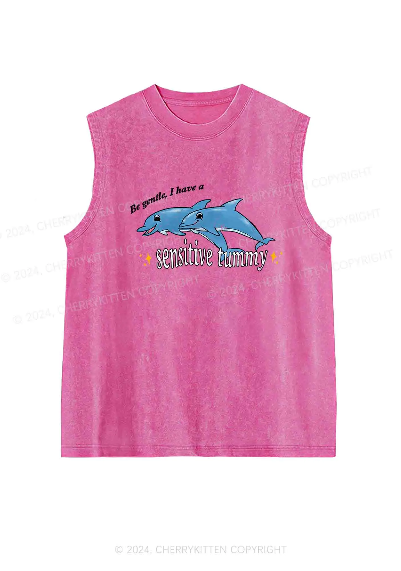 Sensitive Tummy Y2K Washed Tank Cherrykitten