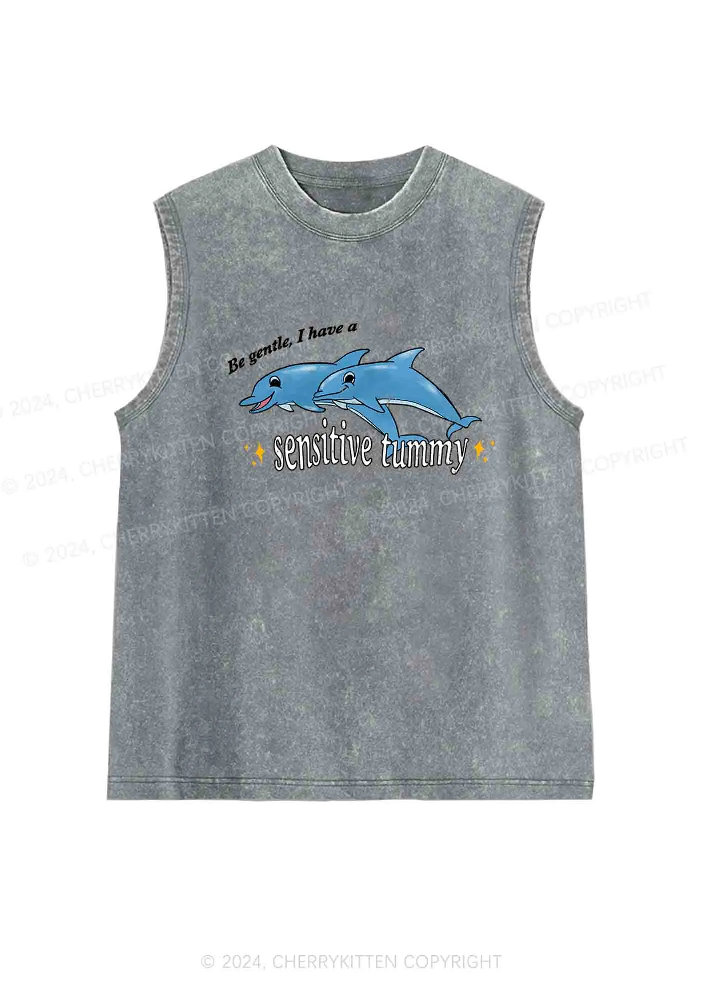 Sensitive Tummy Y2K Washed Tank Cherrykitten