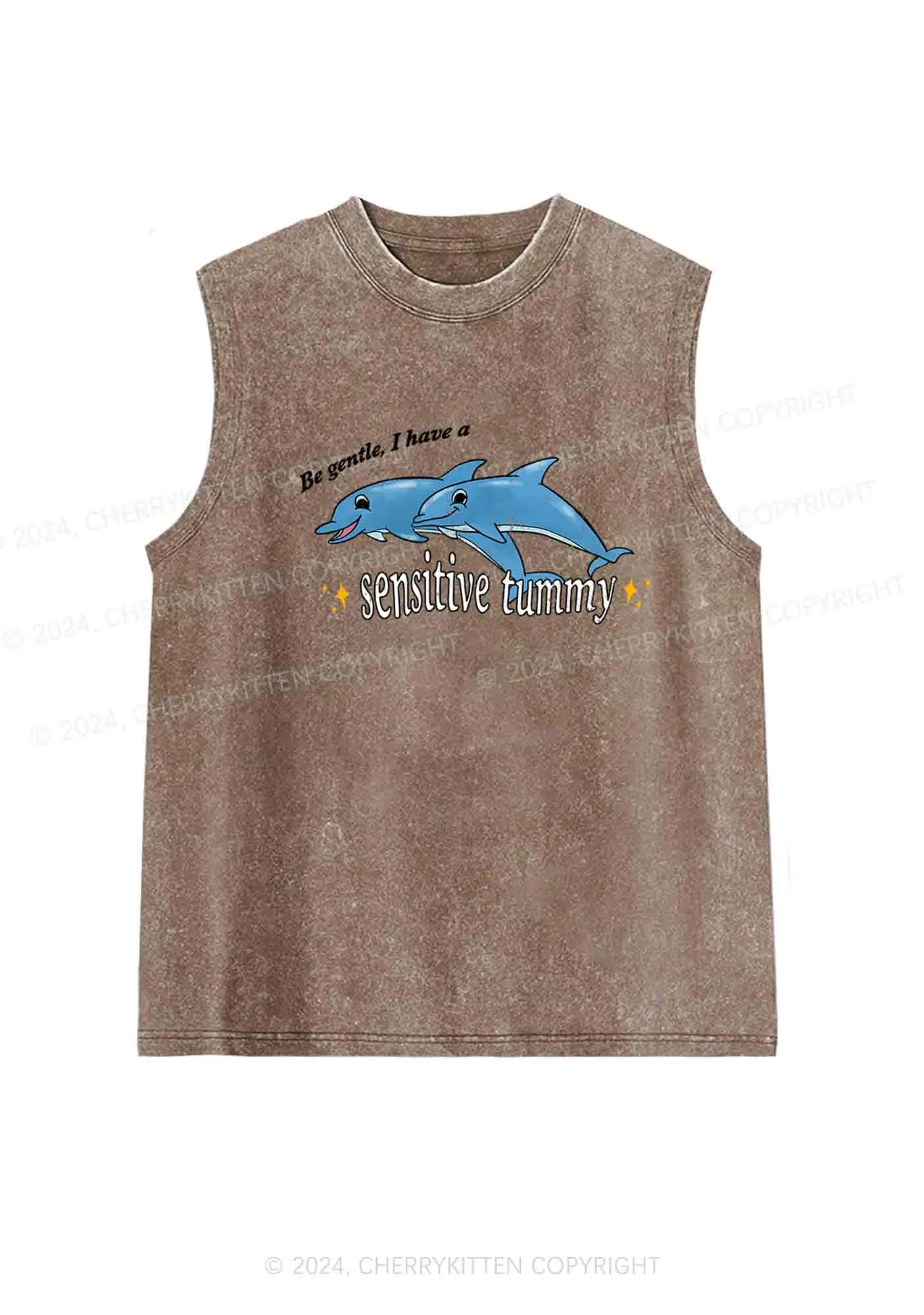 Sensitive Tummy Y2K Washed Tank Cherrykitten