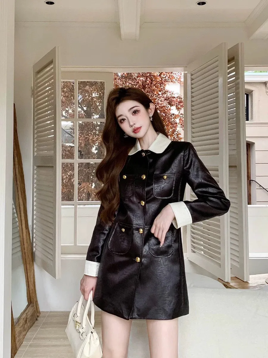 Shenzhen Nanyou designer's light luxury leather jacket, this year's fashionable autumn and winter new dress