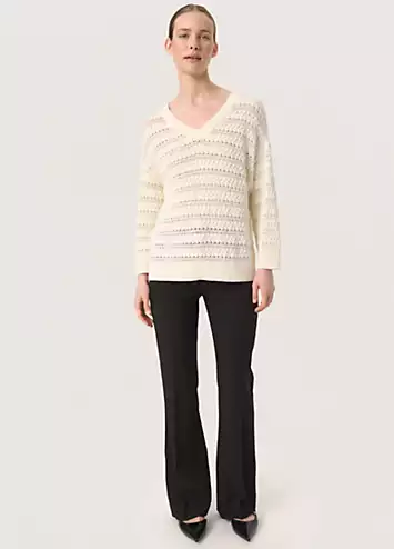 SLSkylah V-Neck Three-Quarter Sleeve Pullover by Soaked in Luxury | Look Again