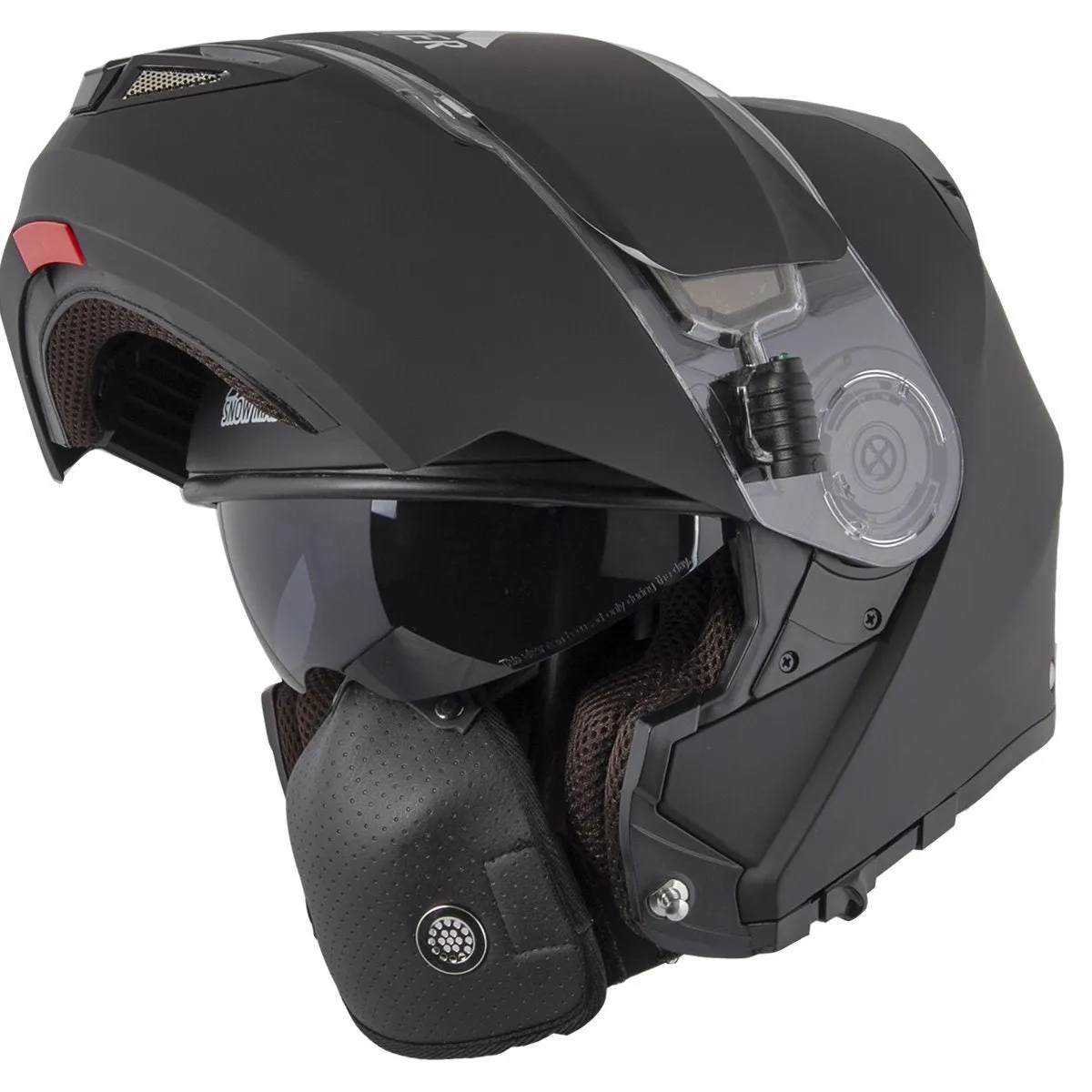 Snow Master TX-50 Flat Black Modular Dual Use Snowmobile and Street Helmet