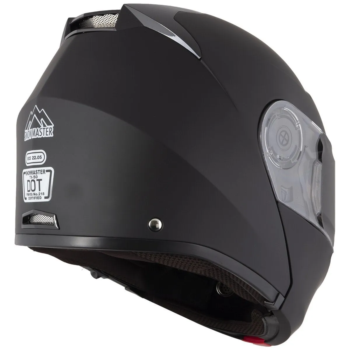 Snow Master TX-50 Flat Black Modular Dual Use Snowmobile and Street Helmet