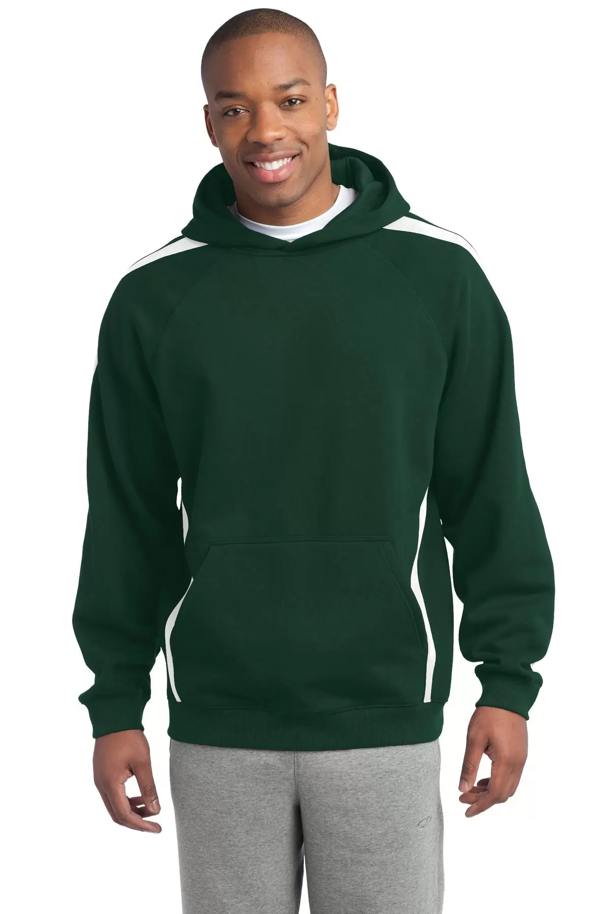 Sport Tek ST265 Sport-Tek Sleeve Stripe Pullover Hooded Sweatshirt SKU: ST265