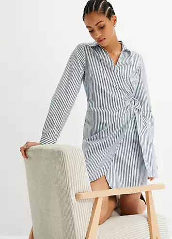 Stripy Wrap Mini Dress by bonprix | Look Again