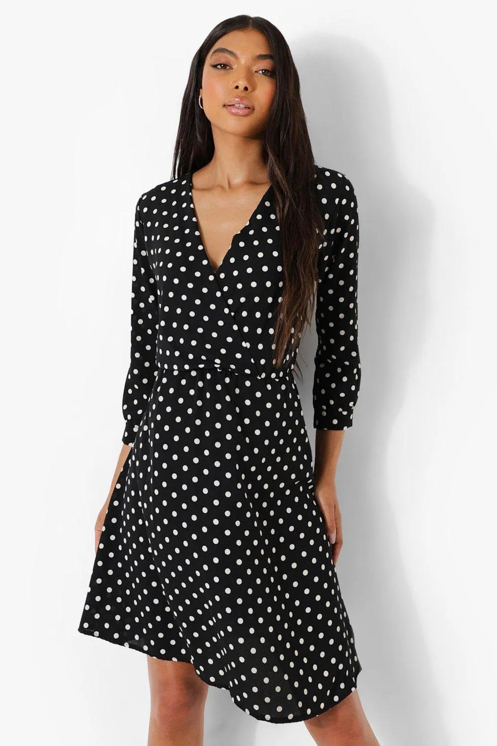 Tall Spot Print Wrap Dress