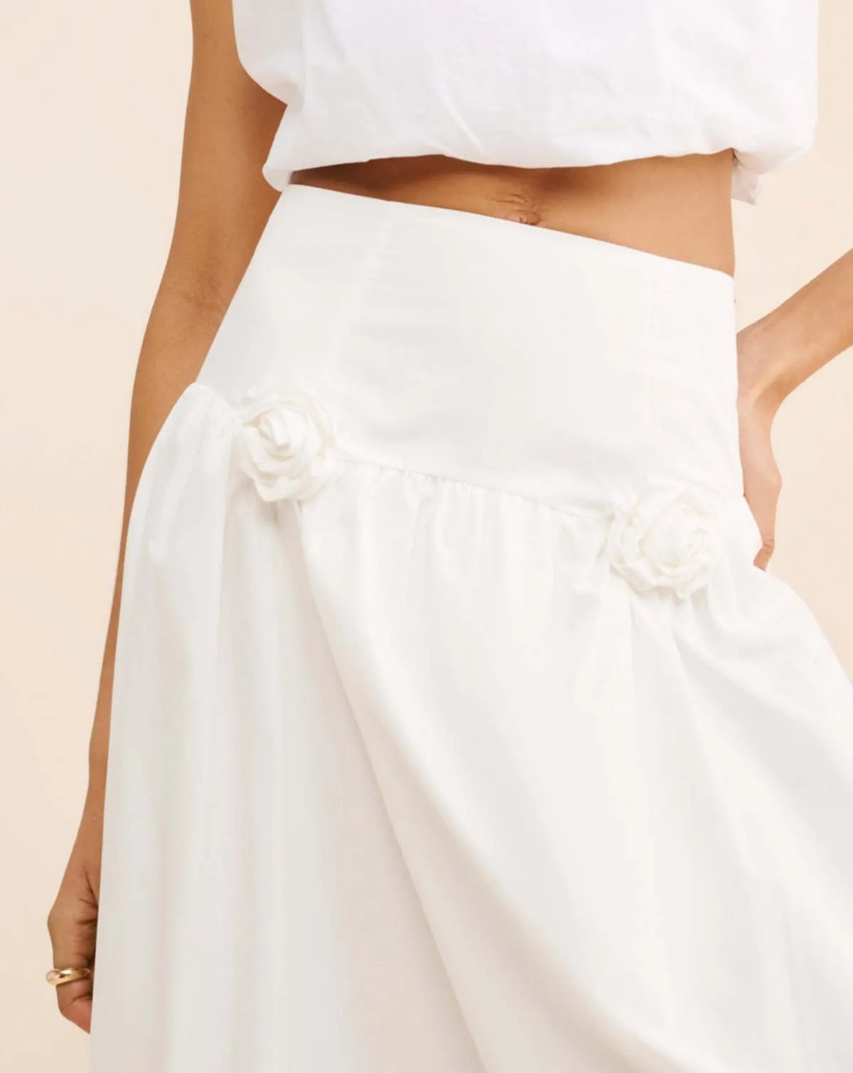 Tamia Pleated Skirt - Bone