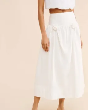 Tamia Pleated Skirt - Bone