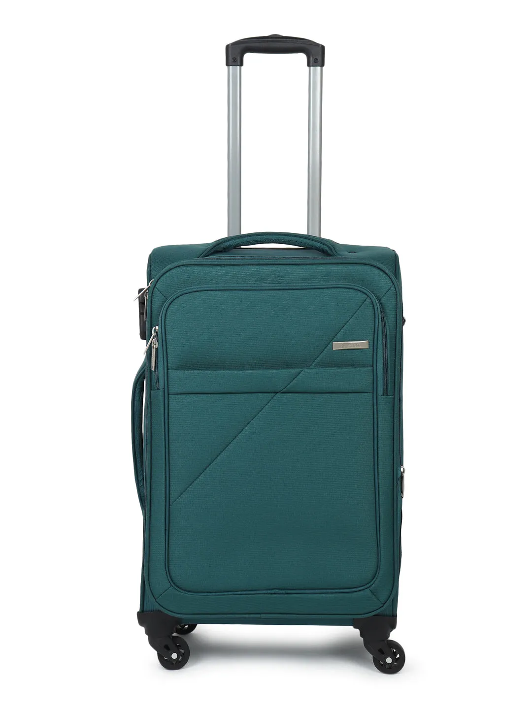 Teal Textured Soft-Sided Trolley Suitcase Medium