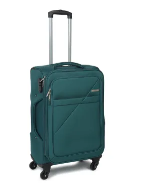 Teal Textured Soft-Sided Trolley Suitcase Medium