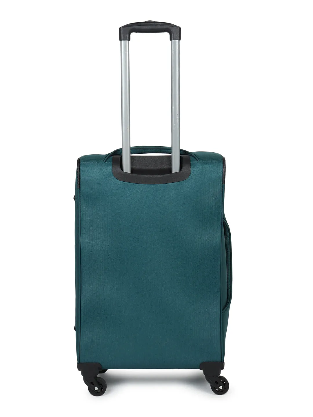 Teal Textured Soft-Sided Trolley Suitcase Medium