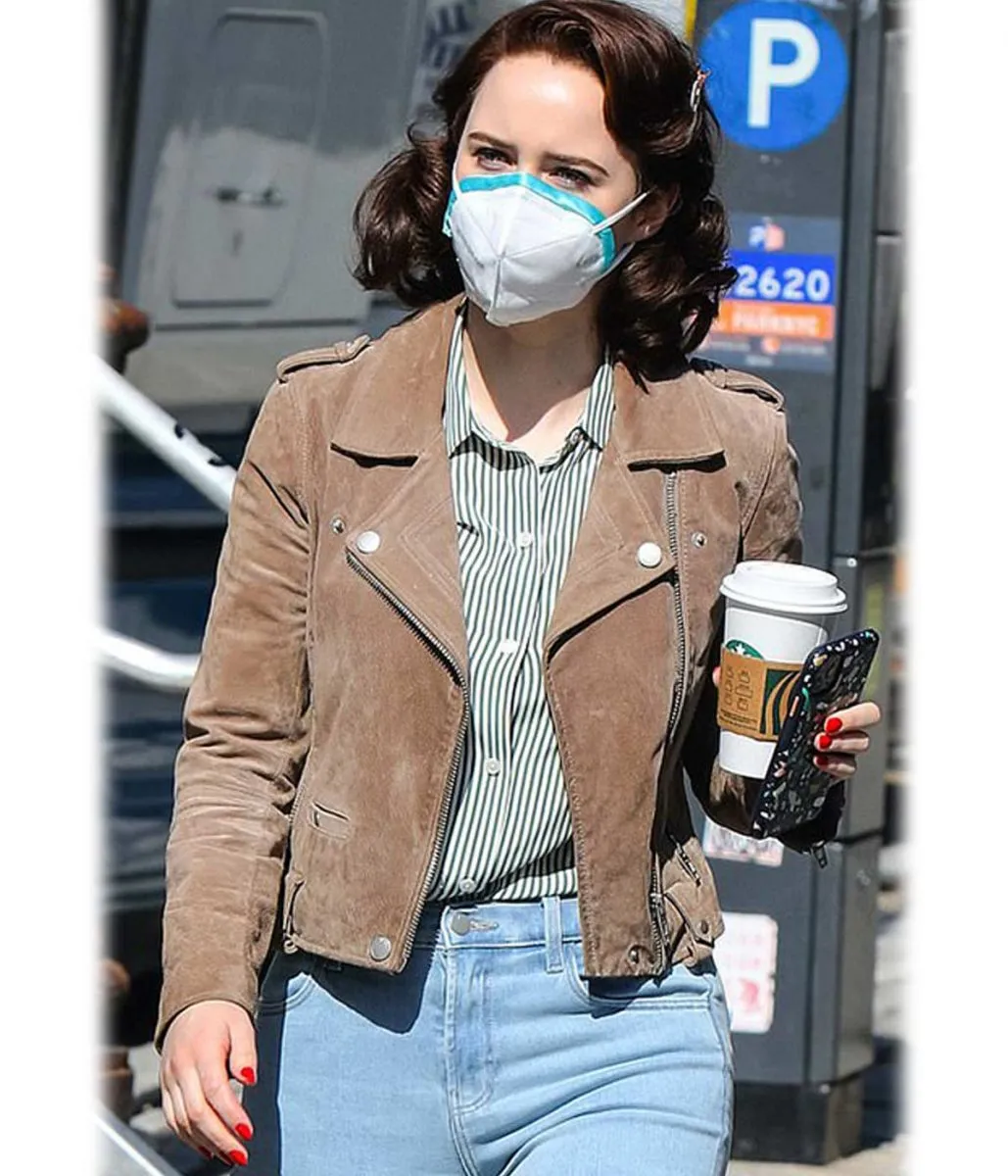 The Marvelous Mrs Maisel S04 Rachel Brosnahan Suede Brown Jacket