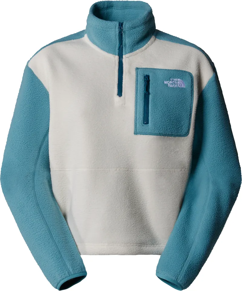 The North Face Womens Yumiori 1/4 Zip Fleece - Algae Blue-White Dune-Midnight Petrol