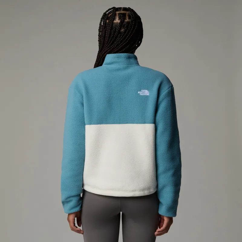 The North Face Womens Yumiori 1/4 Zip Fleece - Algae Blue-White Dune-Midnight Petrol