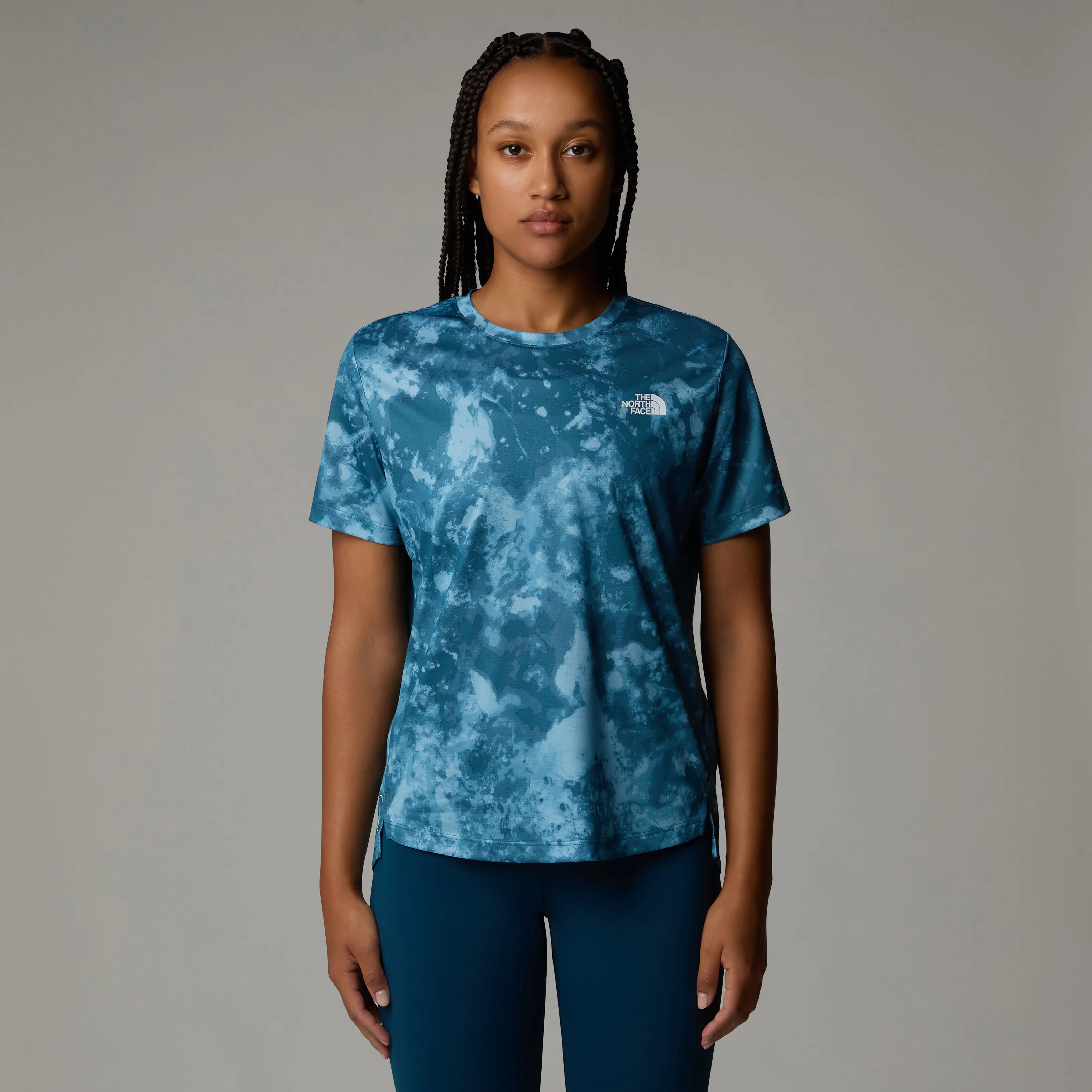 The North Face Women's Flex Printed T-Shirt Mallard Blue Micro Halfdome Print | Buy The North Face Women's Flex Printe